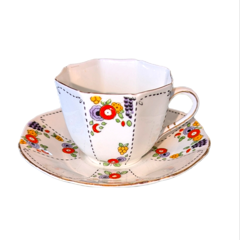 Art Deco Coronet English Bone China Tea Cup